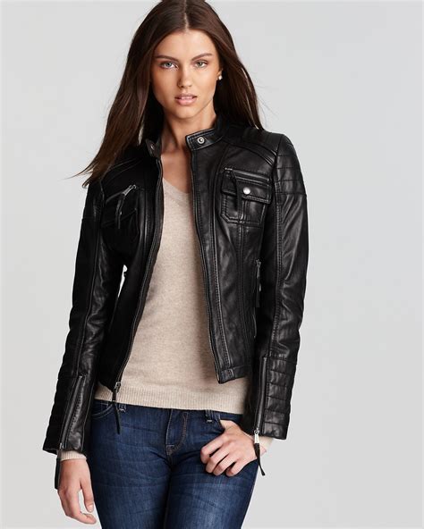 michael kors parka damen bronze|Michael Kors leather jacket.